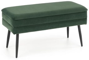 Banca dormitor Velva verde/negru - H37 cm