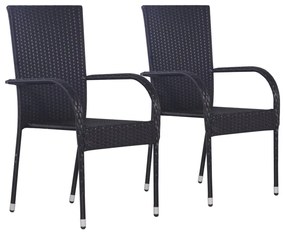 3068698 vidaXL Set mobilier de grădină, 3 piese, negru