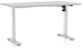 Masa inaltime reglabila OfficeTech A, 140 x 80 cm, bază albă, gri deschis