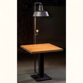 Masa design industrial din fier forjat cu lampa inclusa H 16933