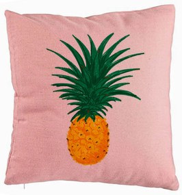 Perna Decorativa, Model Ananas, 40x40 cm, Roz, Husa Detasabila, Burduf