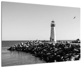 Tablou - Far de pe coastă, Santa Cruz, California (90x60 cm)