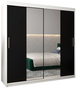 Dulap de haine 200 cm Toki 1 (alb mat + negru mat). 1064930
