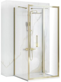 Cabina de dus de perete Rapid Fold Auriu 90x80cm, Rea
