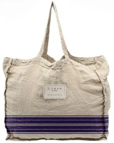 Geantă textilă Really Nice Things Blue Stripes, lățime 42 cm