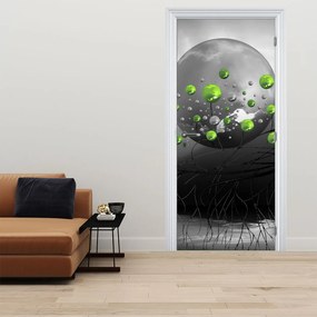 Fototapet pentru ușă - Sferă verde abstract (95x205cm)