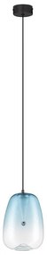 Pendul LED modern, Metal, Sticla, Albastru deschis, OBLO