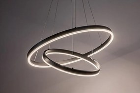 Lustra LED cu telecomanda cu 2 inele metal negru Isaure