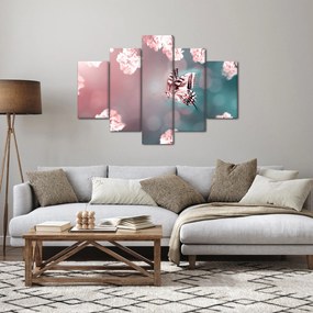 Tablou - Fluture între flori (150x105 cm)
