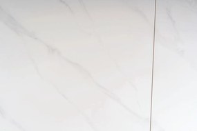 Masa extensibila John Ceramica marmura alba/negru mat - L120-180 cm