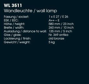Aplica iluminat exterior din fier forjat, WL 3511