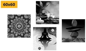 Set tablouri armonie Feng Shui în design alb-negru