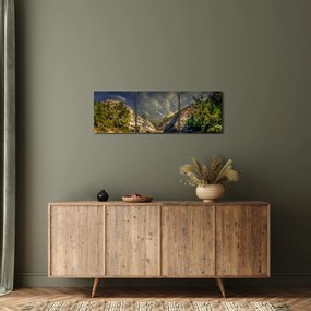 Tablou peisajului cu lac (cu ceas) (90x30 cm)