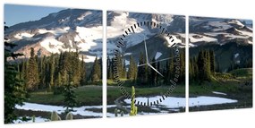 Tablou - Muntele Rainier (cu ceas) (90x30 cm)