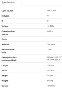 Pendul design XXL diametru 120cm Magma G 29789