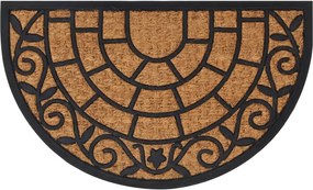 vidaXL Covoraș de ușă semirotund, 45x75 cm, cauciuc și nucă de cocos