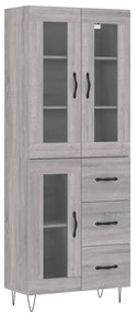 3198631 vidaXL Dulap înalt, gri sonoma, 69,5x34x180 cm, lemn compozit