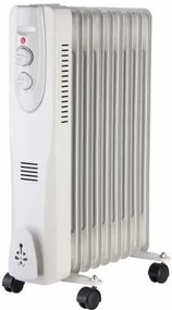 Pachet promotional Radiator electric portabil cu ulei, 9 elementi, 2000W + Prelungitor 5 prize, 3m Well