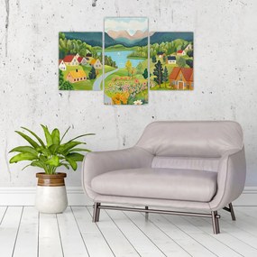 Tablou - Sat în Munți (90x60 cm)