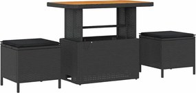 vidaXL Set de masă pentru grădină Negru poliratan