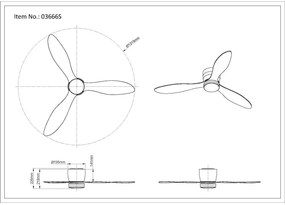 Globo 03666S - Ventilator LED ARMANDO 20W 230V 3000-6500K cu telecomandă