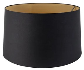 Abajur din bumbac negru 45/50/28 cu interior auriu