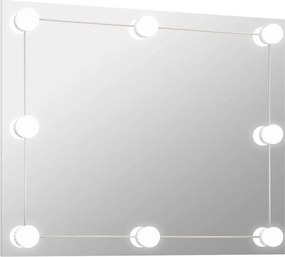 vidaXL Oglindă de perete lumini LED fără ramă sticlă dreptunghiulară