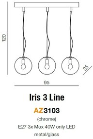 Lustra design modern Iris 3 line crom ZZ AZ3103