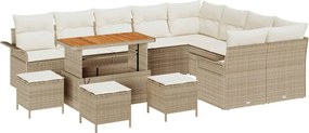 vidaXL Set de canapele pentru grădină cu pernă 13 pcs Bej și crem
