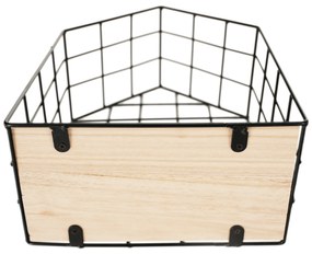 Set de 3 rafturi, natural/negru, AZURI