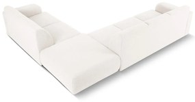 Colțar alb cu tapițerie din stofă bouclé (colț dreapta) Molino – Micadoni Home