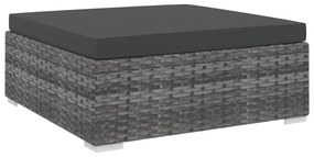 vidaXL Taburet modular, 1 buc., gri, poliratan, cu pernă