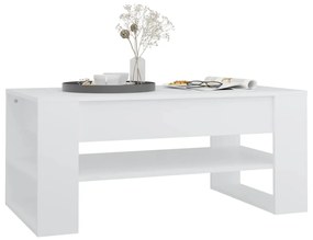 Masuta de cafea, alb, 102x55x45 cm, lemn prelucrat 1, Alb