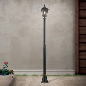 Stalp iluminat exterior stil clasic IP43 H195 Puchberg AL 11K/82506 schwarz-gold/rauch OR