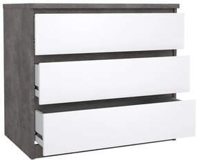 Comodă Simplicity 77 x 50 x 70 cm, gri / alb lucios