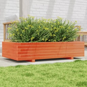 vidaXL Jardinieră grădină, maro ceruit, 110x60x26,5 cm, lemn masiv pin