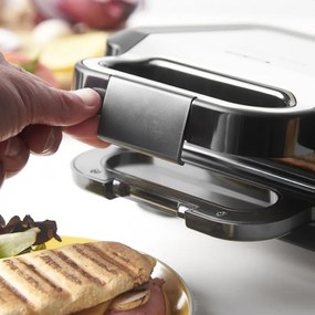 Aparat 3in1 sanwich maker, grofe, grill Russell Hobbs Creation 26810-56, 750 W, 3 placi detasabile, Otel inoxidabil, Negru