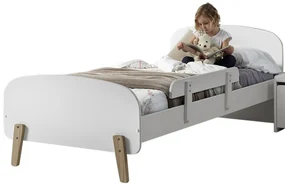 Set Pat Kiddy 90x200 cm cu Bară de Siguranță, pentru Camera Copii, Alb – Vipack