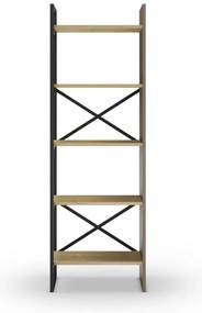 Bibliotecă în culoare naturală cu aspect de lemn de stejar 58x175 cm Ara – Marckeric