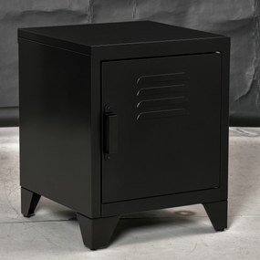 HOMCOM Noptieră, Masă laterală cu raft reglabil, Ușă, Comodă pentru Dormitor, Sufragerie, Metal, Negru, 50 x 40 x 47,5 cm | Aosom Romania