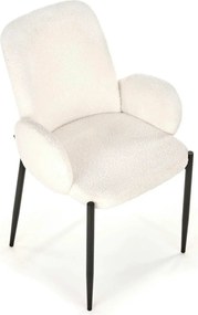 Scaun K477, crem/negru, stofa/metal, 58x58x89 cm
