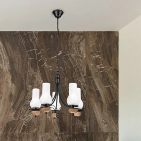 Lustră pe lanț Brilagi COTTAGE 5xE14/40W/230V fag/alb