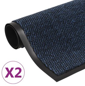 vidaXL Covoare ușă anti-praf, 2 buc. albastru, 40x60 cm dreptunghiular
