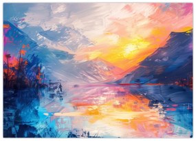 Tablou pe sticlă - Pictura peisajului (70x50 cm)