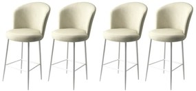 Set de scaune de bar Fora Cream and White, 4 buc., 4 buc