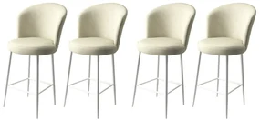 Set de scaune de bar Fora Cream and White, 4 buc., 4 buc