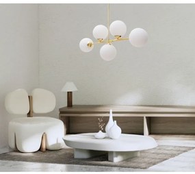 Lustră pe tijă FIRA 5xE27/60W/230V auriu