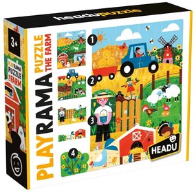 PUZZLE-URI STIVUIBILE AVENTURA LA FERMA PENTRU COPIII DE PESTE 3 ANI - HEADU (HE59032)