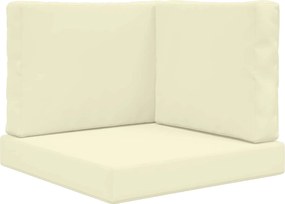 vidaXL Perna pentru canapea de exterior 3 pcs Crem Poliester