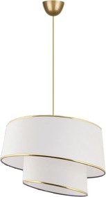 Lustra BARETTE, alb/auriu, material textil/metal, 32x65 cm